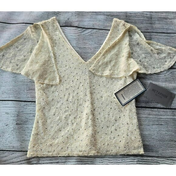 Metaphor Petite Women's Size SP Top/Blouse New With tags Cream/Off White - Picture 3 of 16